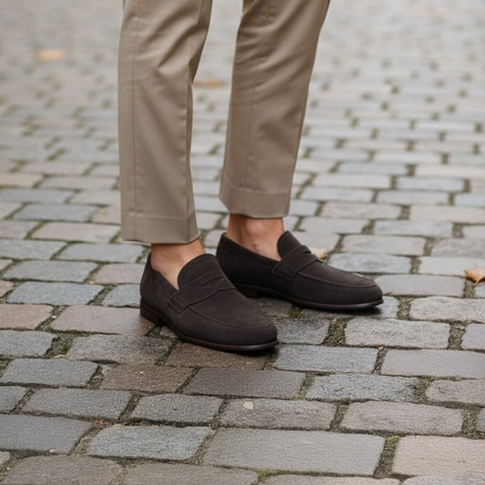 Naples Chocolate Brown Suede Loafer