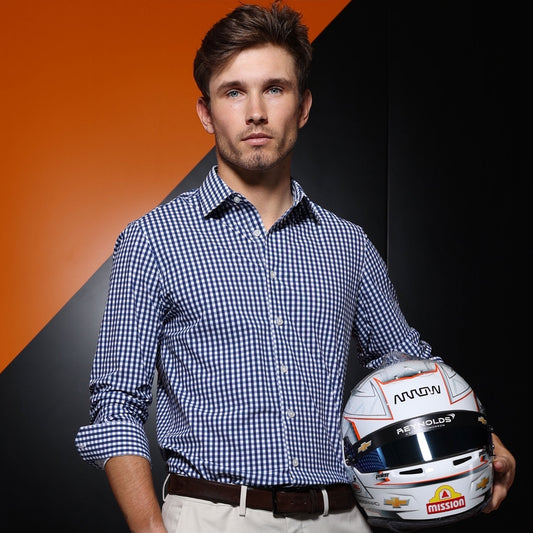 Apex Performance Dress Shirt Navy Gingham