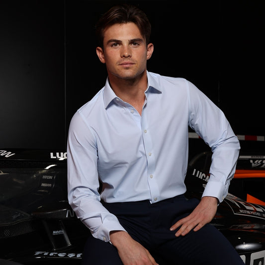 Apex Performance Dress Shirt Glacier Blue Twill